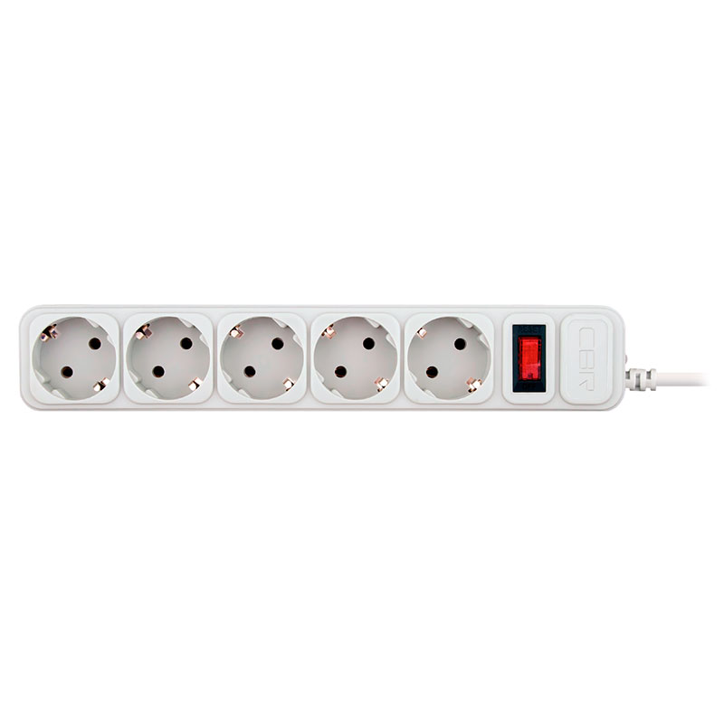 фото Сетевой фильтр cbr 5 sockets 1.8m csf 2500-1.8 white pc