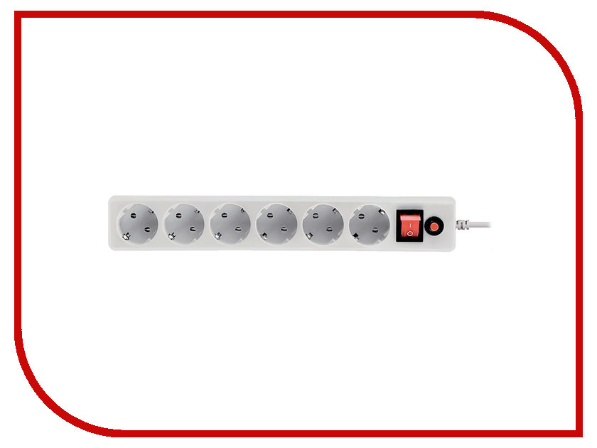 фото Сетевой фильтр CBR 6 Sockets 3m CSF 2600-3 White PC