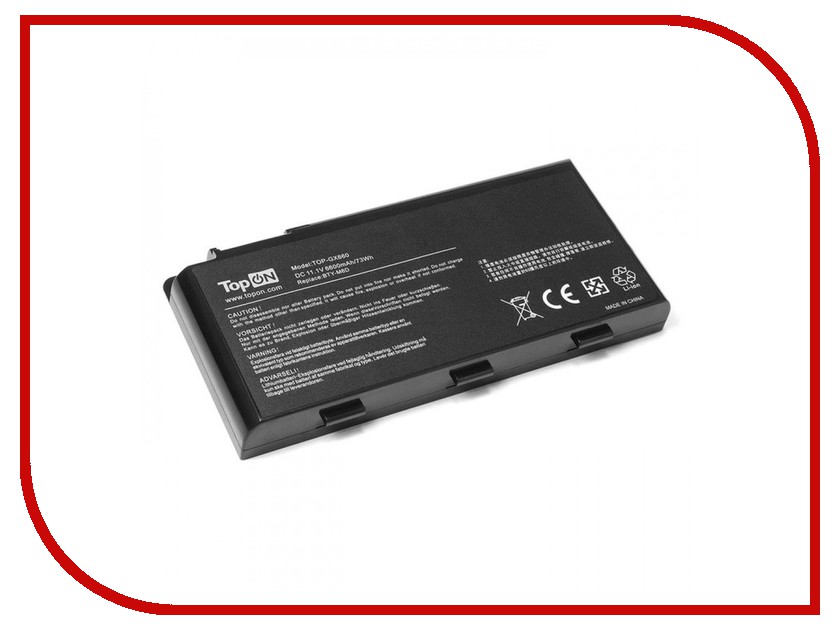 

Аккумулятор TopON TOP-GX660 11.1V 6600mAh для MSI Erazer X6811/GX680/GX780/GT660/GT780 Series