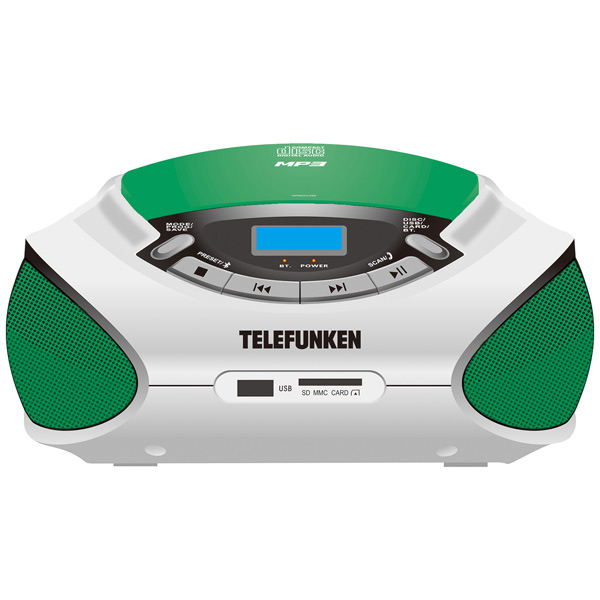 фото Магнитола TELEFUNKEN TF-CSRP3492B Green-White