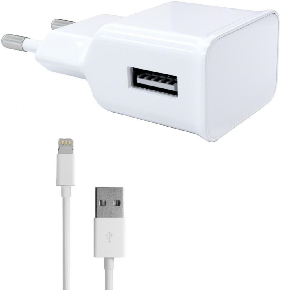 фото Зарядное устройство Red Line NT-1A 1xUSB 1A + кабель 8pin для Apple White УТ000013626