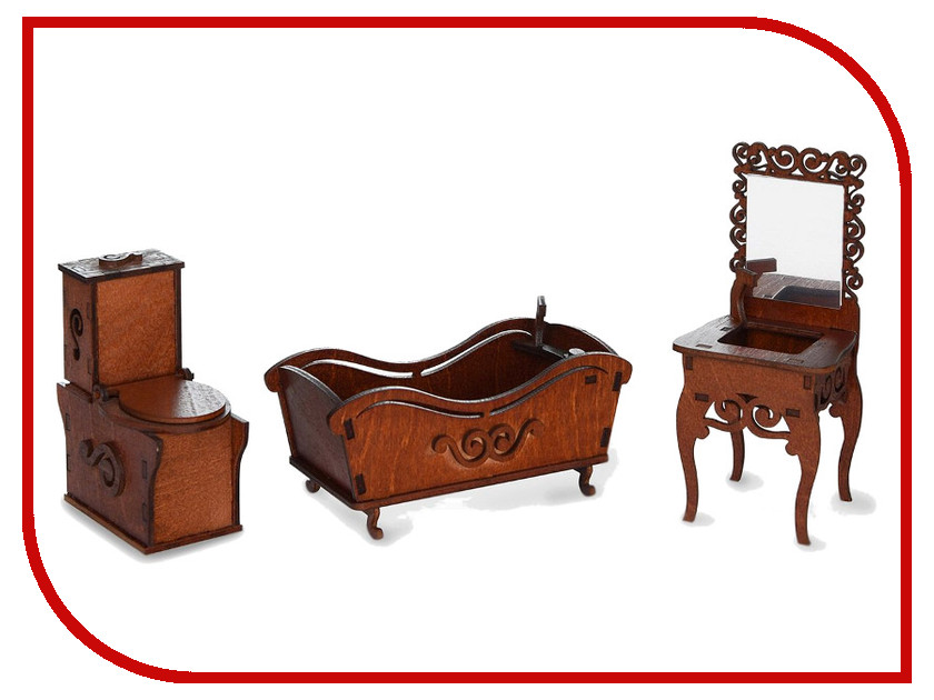 

Игра ЯиГрушка Ванная комната для кукольного домика Brown 59426