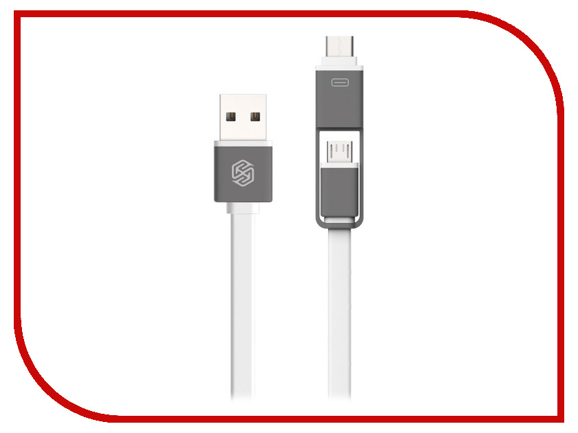 

Аксессуар Nillkin Plus Cable 2 in 1 USB-Micro - Lightning White P-DC NK-Plus