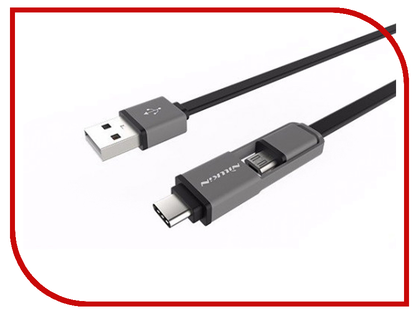 

Аксессуар Nillkin Plus Cable 2 in 1 Micro USB - Type-C Black P-DC NK-Plus