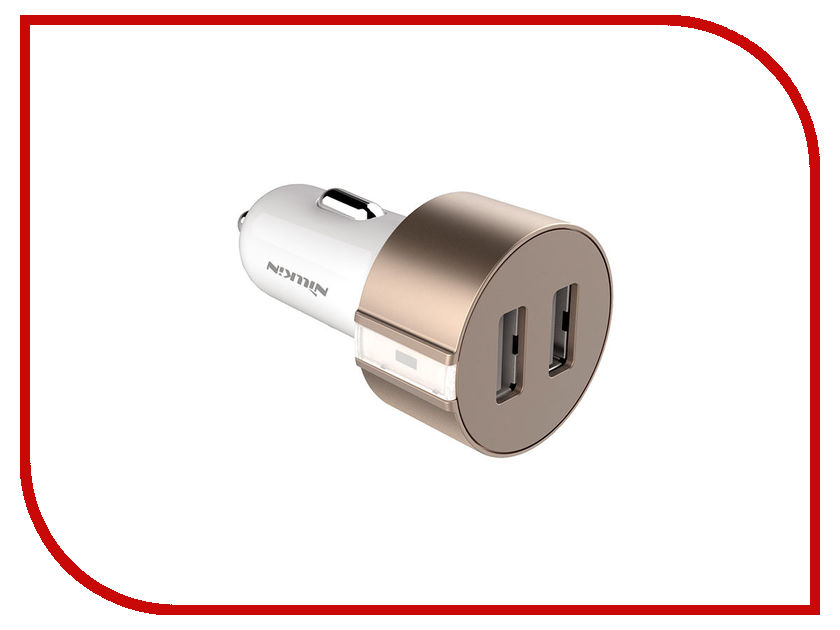 фото Зарядное устройство Nillkin Vigor Car Charger V-CC 2xUSB 5V/3.4A Gold