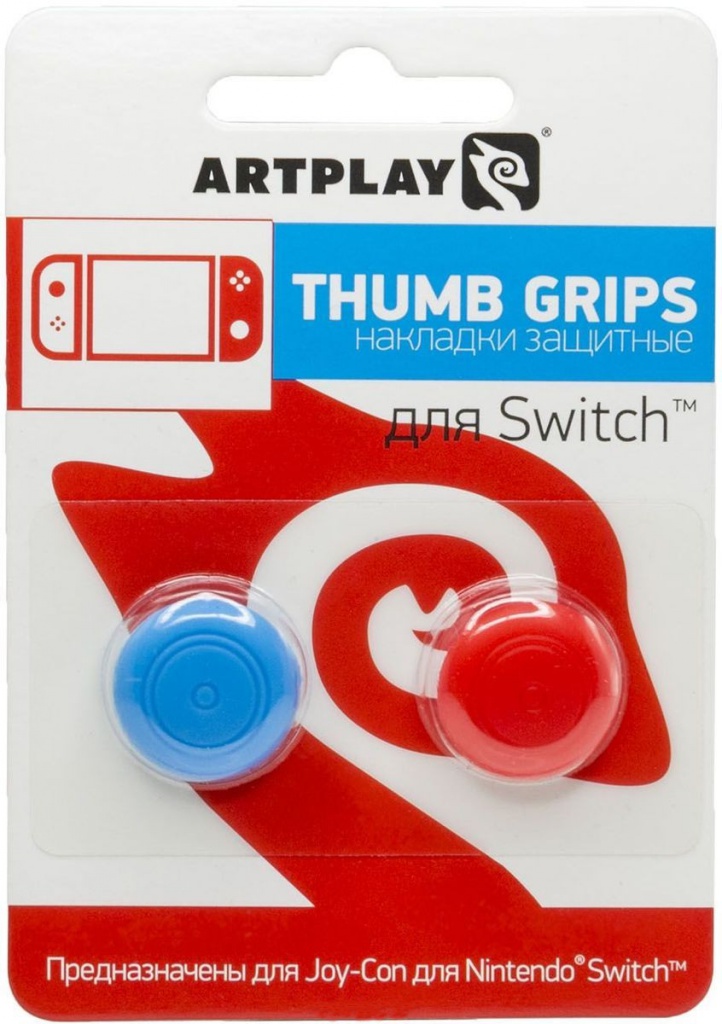 фото Накладка artplays thumb grips red-blue для nintendo switch acswt18