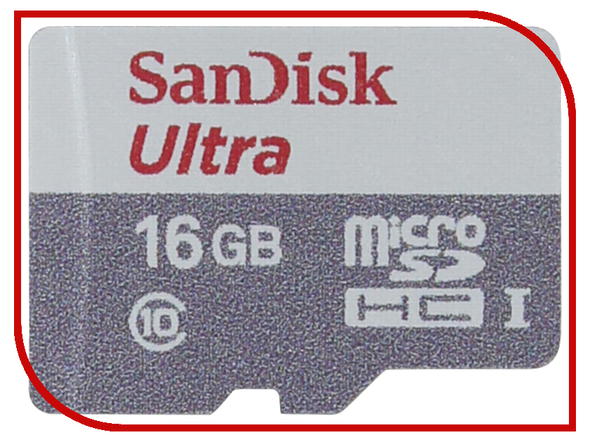 фото Карта памяти 16Gb - SanDisk Ultra microSD Class 10 UHS-I SDSQUNS-016G-GN3MN