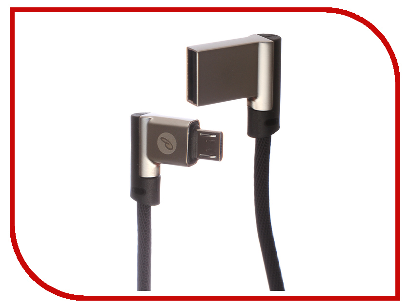 

Аксессуар Partner USB 2.0 - MicroUSB 1m Black угловой ПР038384