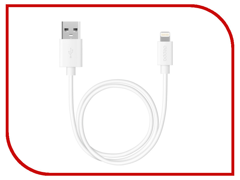 

Аксессуар Deppa USB - 8pin 2m White DEP-72223