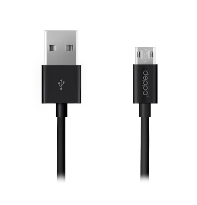 

Аксессуар Deppa USB - microUSB 2m Black DEP-72213, DEP-72213