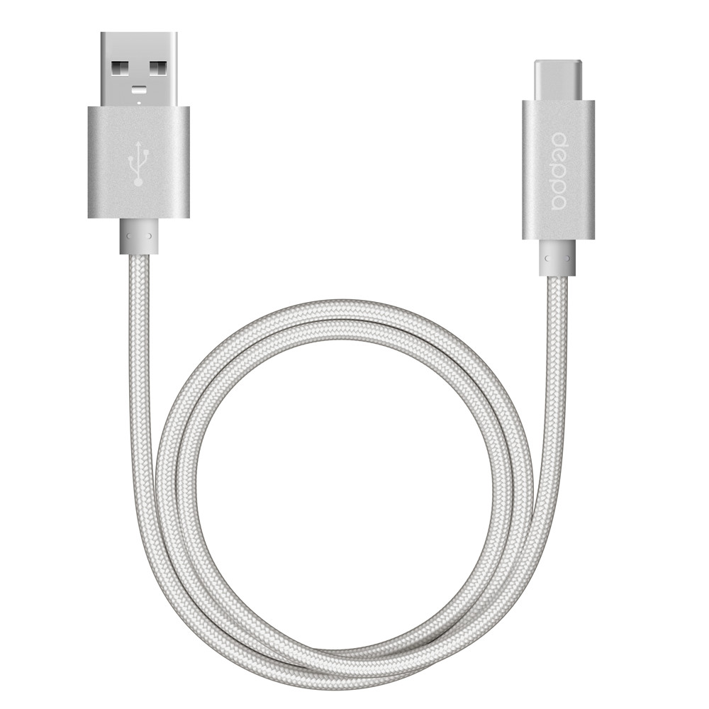 фото Аксессуар Deppa USB Type-C 1.2m Aluminium Silver DEP-72249