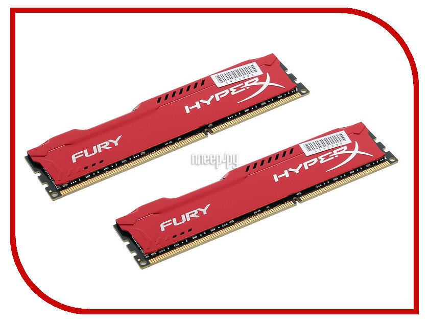 фото Модуль памяти Kingston HyperX Fury Red Series DDR4 DIMM 2400MHz PC4-19200 CL15 - 16Gb KIT (2x8Gb) HX424C15FR2K2/16