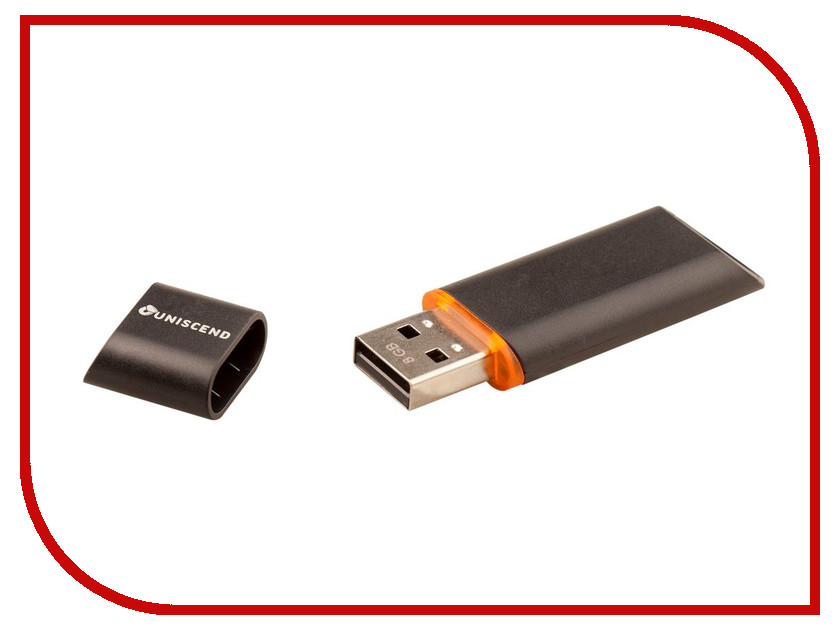 

USB Flash Drive 8Gb - Uniscend Slalom Black-Orange 5942.28