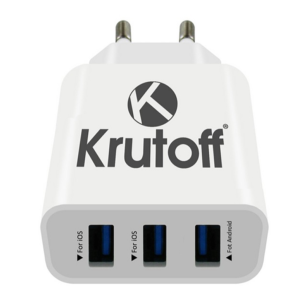 

Зарядное устройство Krutoff CH-19 3xUSB 3.1A 02181, CH-19
