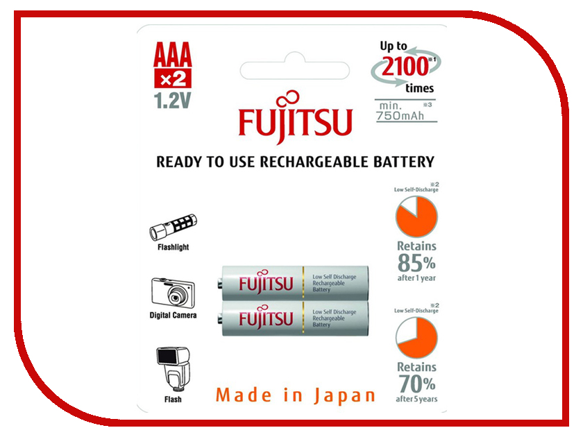 фото Аккумулятор AAA - Fujitsu HR-4UTCEU (2B) 750 mAh (2 штуки)