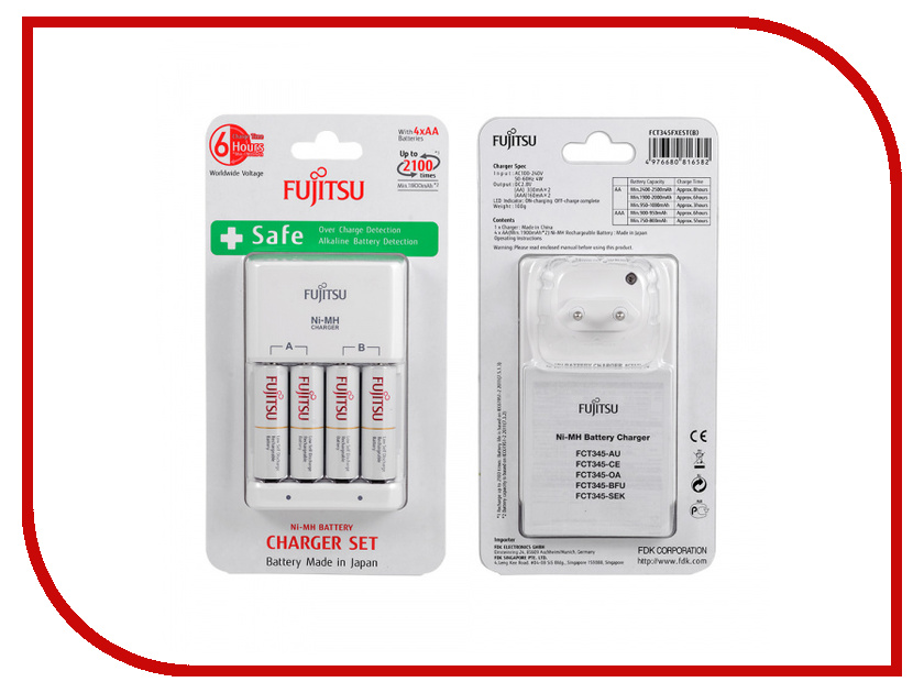 фото Зарядное устройство Fujitsu FCT345-CEFX (CL) + 4 ак. AA/AAA 1900mAh HR-3UTCEX