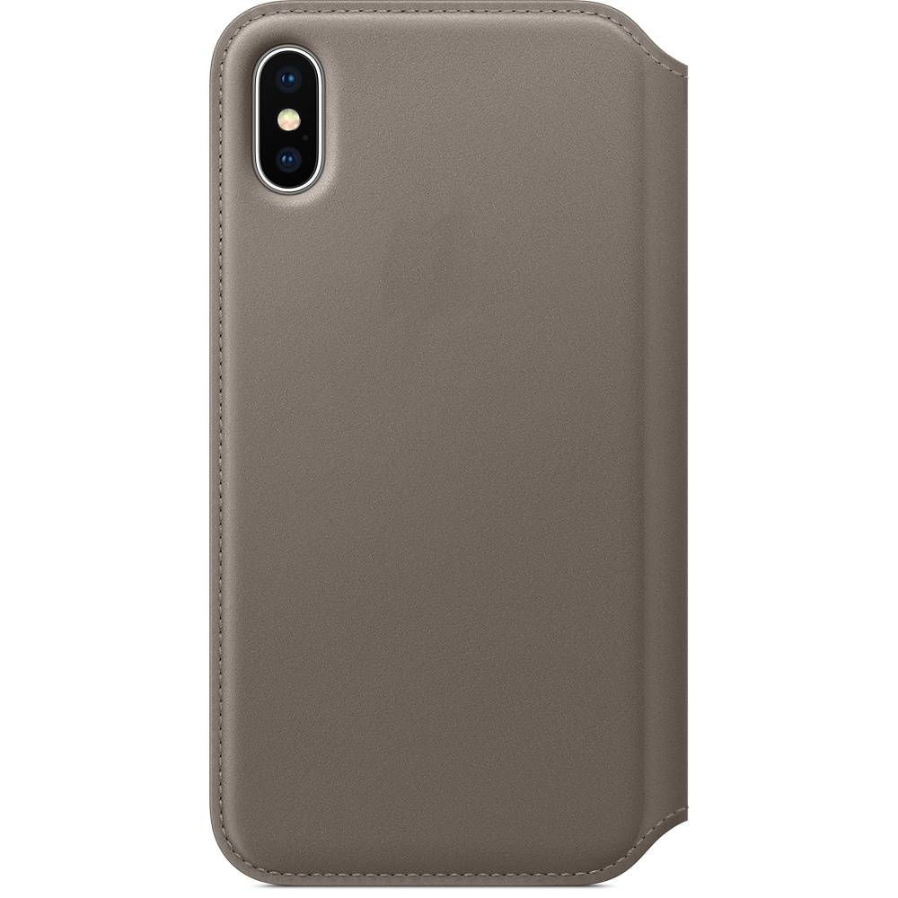 

Аксессуар Чехол APPLE iPhone X Leather Case Folio Taupe MQRY2ZM/A, APPLE iPhone X