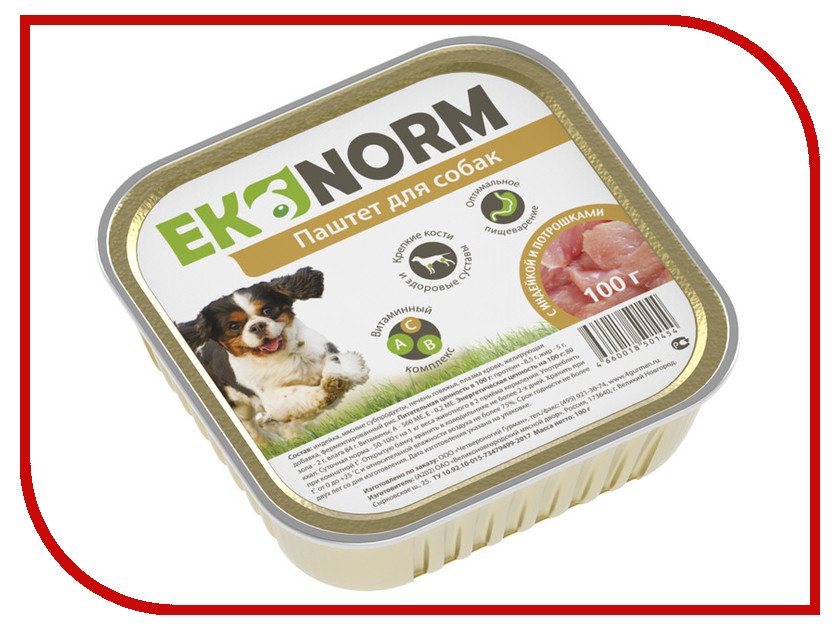 

Корм Ekonorm Паштет Индейка с Потрошками 100g для собак