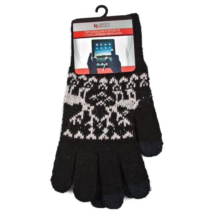 фото Теплые перчатки для сенсорных дисплеев Liberty Project Олени S Black R0000497