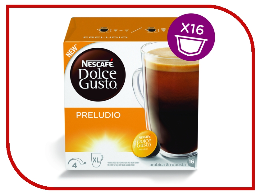 

Капсулы Nescafe Dolce Gusto Preludio 16шт 12314472, Preludio