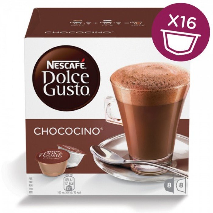 Капсулы для кофемашин Nescafe Chococino 16шт стандарта Dolce Gusto 12312139