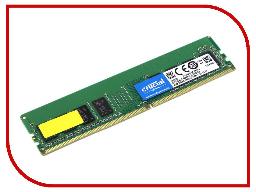 

Модуль памяти Crucial DDR4 RDIMM 2400MHz PC4-19200 ECC CL17 - 4Gb CT4G4RFS824A