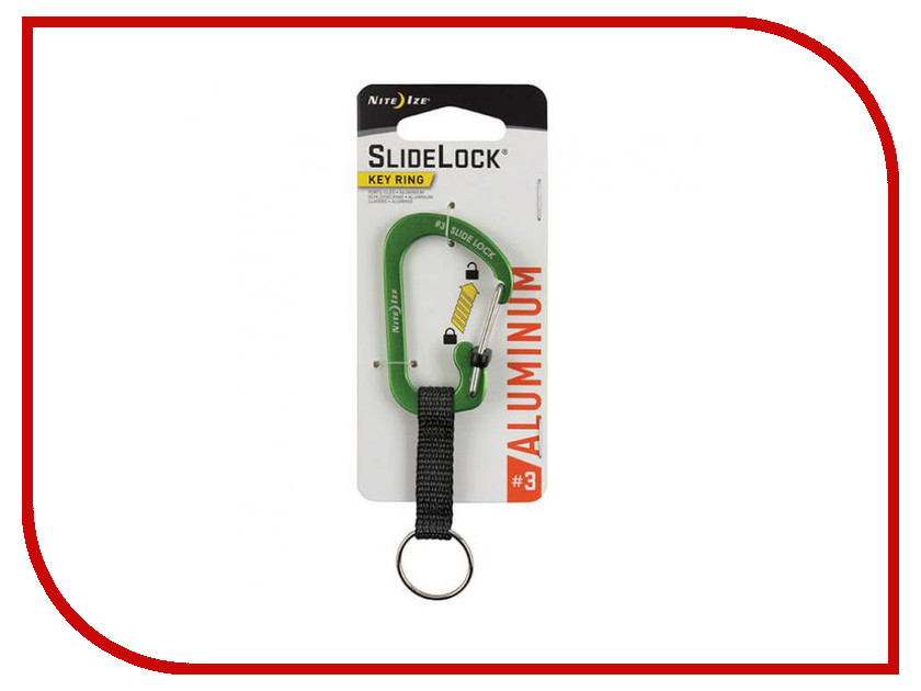 

Nite Ize SlideLock Key Ring CSLAW3-17-R6 Lime