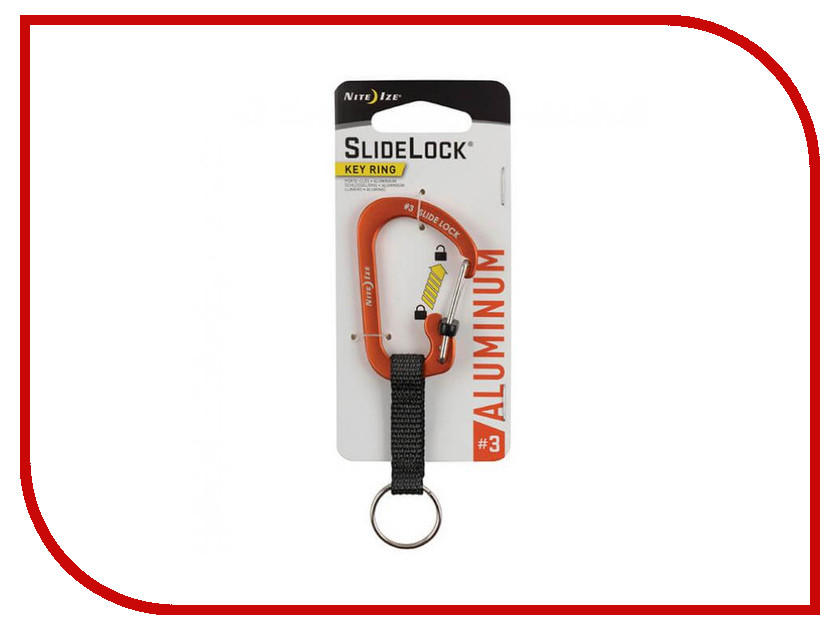 

Nite Ize SlideLock Key Ring CSLAW3-19-R6 Orange, CSLAW3-19-R6