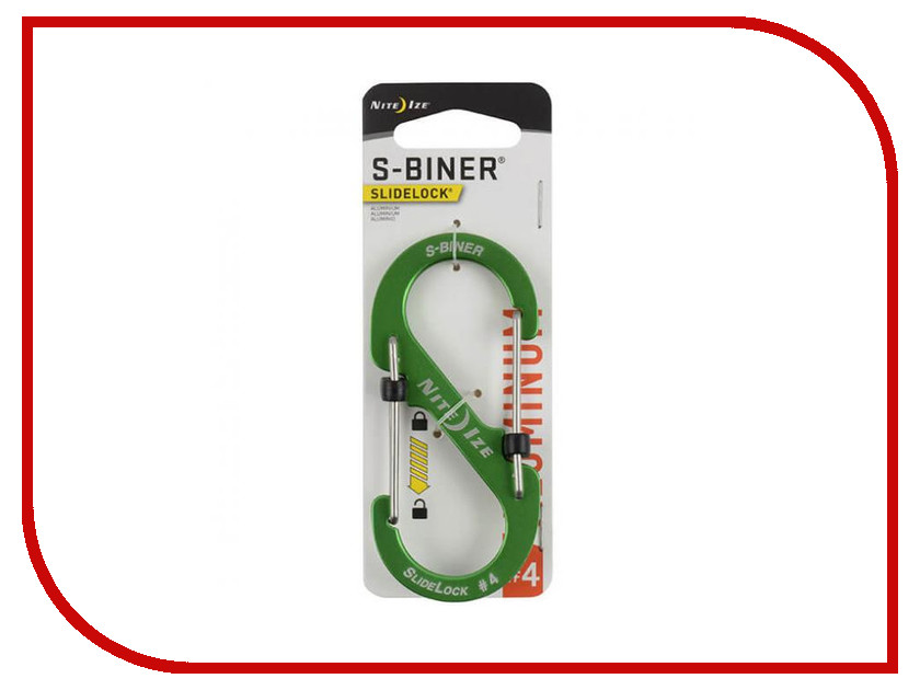 

Nite Ize S-Biner SlideLock LSBA4-17-R6 Lime, LSBA4-17-R6