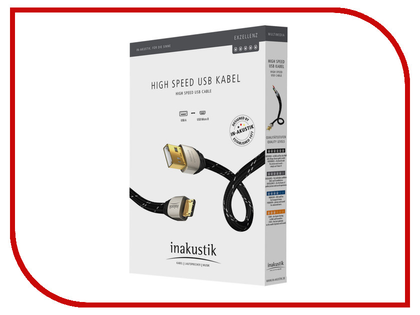 

Аксессуар Inakustik Exzellenz High Speed Micro USB 2.0 1m 00670101