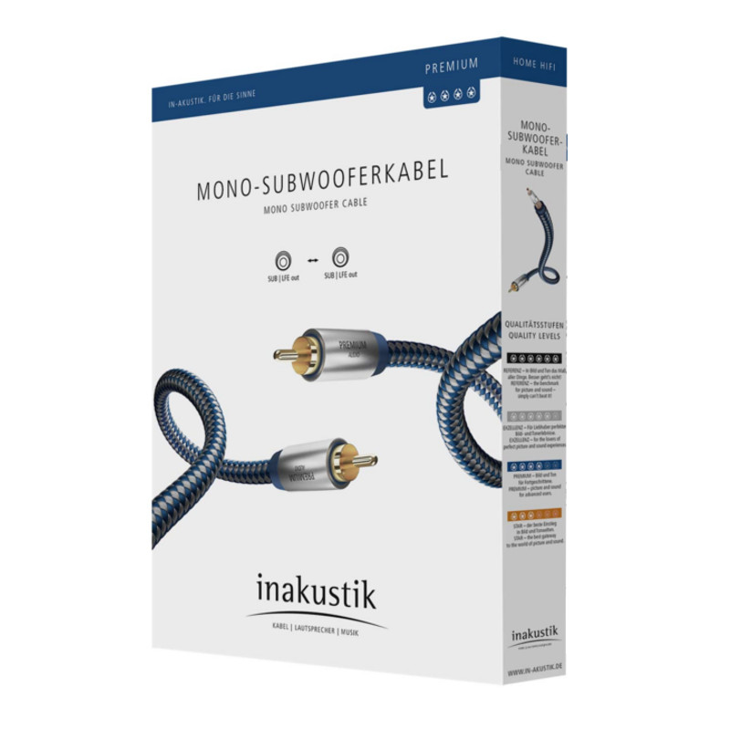 

Аксессуар Inakustik Premium Mono-Sub Cable 3m 00408031, 00408031