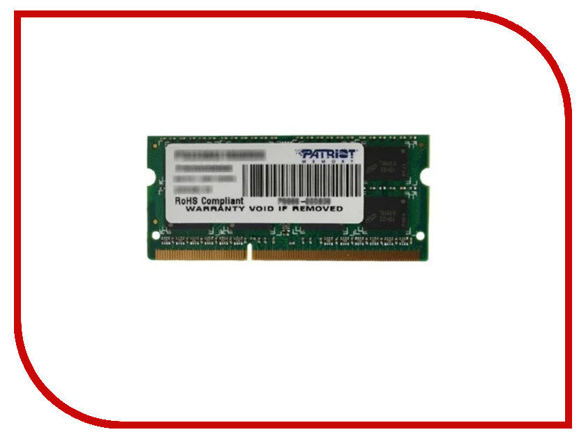 

Модуль памяти Patriot Memory DDR3L SO-DIMM 1600Mhz PC3-12800 CL11 - 2Gb PSD32G1600L2S