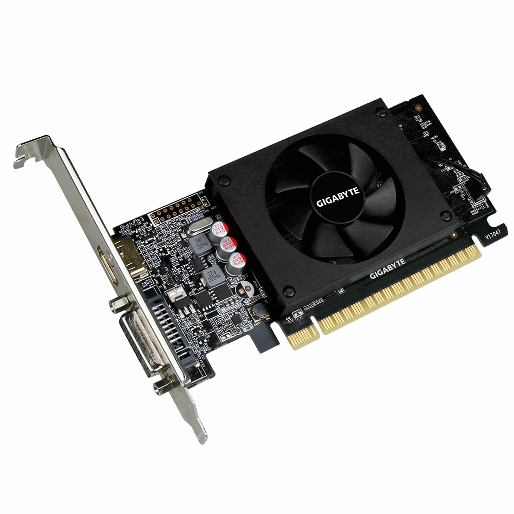 фото Видеокарта gigabyte geforce gt 710 954mhz pci-e 2.0 2048mb 5010mhz 64 bit dvi hdmi hdcp low profile gv-n710d5-2gl