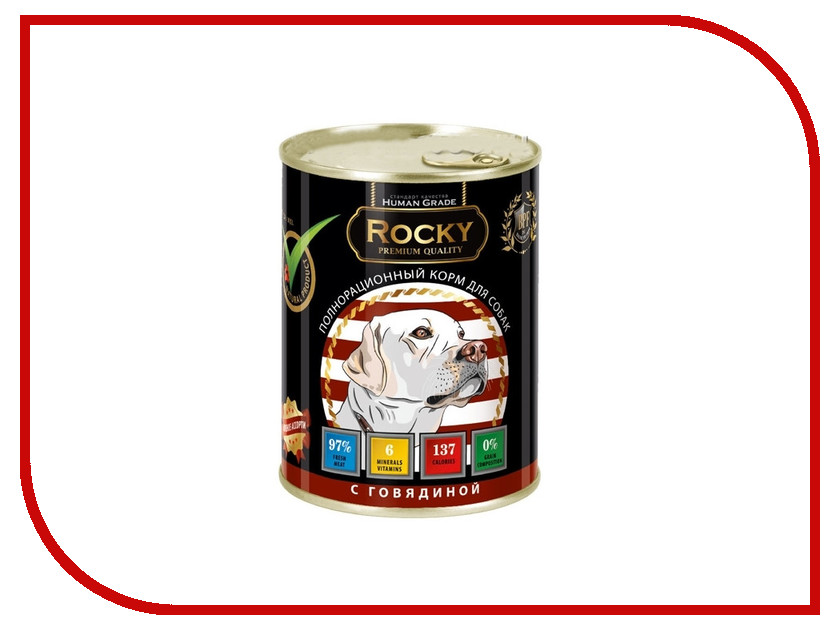 

Корм Rocky Мясное ассорти Говядина 340g для собак 81012