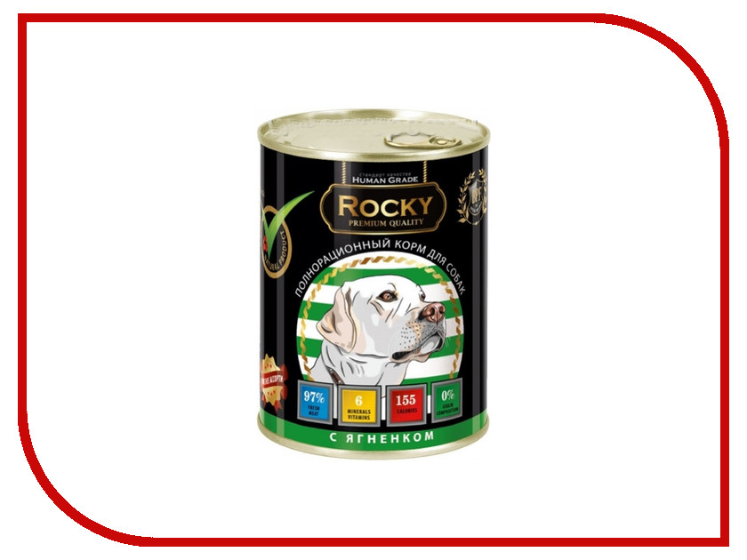 

Корм Rocky Мясное ассорти Ягненок 340g для собак 81019