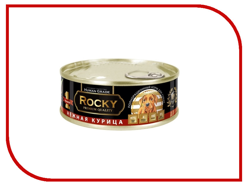 

Корм Rocky Нежная Курица 100g для щенков 81030