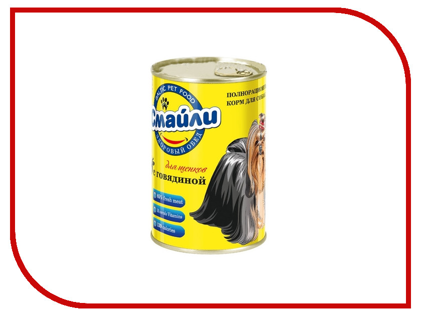 

Корм Смайли Говядина 415g для щенков 81062