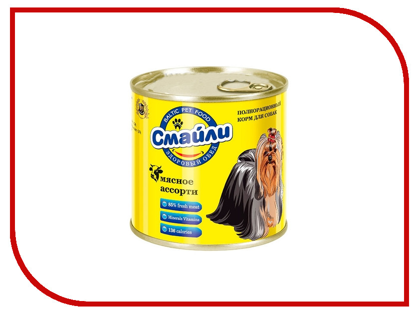 

Корм Смайли Мясное ассорти 750g для собак 81072
