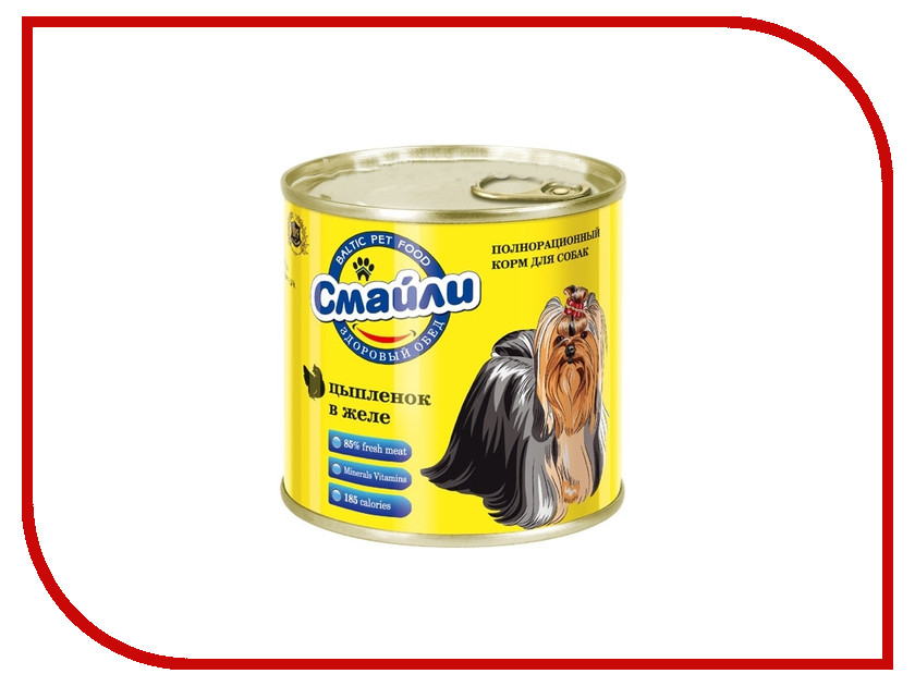 

Корм Смайли Цыпленок в желе 750g для собак 81073