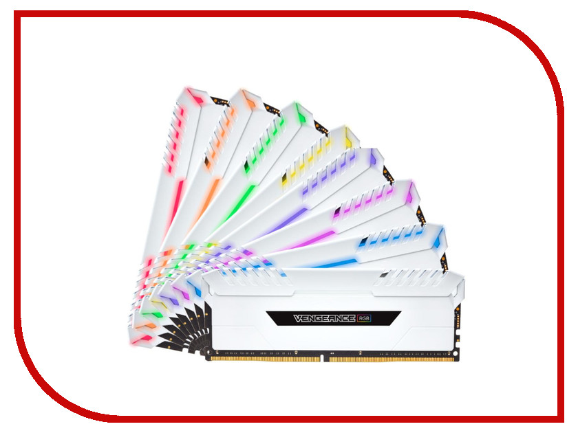 

Модуль памяти Corsair Vengeance RGB White DDR4 DIMM 3000MHz PC4-24000 CL16 - 128Gb KIT (8x16Gb) CMR128GX4M8C3000C16W