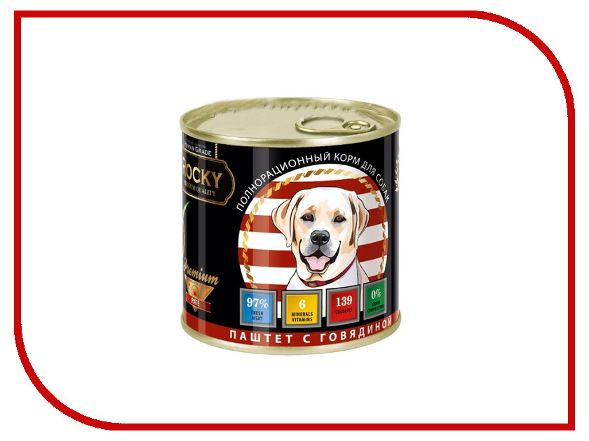 

Корм Rocky Паштет с Говядиной 250g для щенков 81050