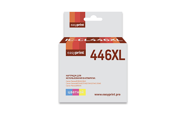 Картридж EasyPrint IC-CL446XL Color для Canon Pixma iP2840/2845MG2440/2540/2940/2945/MX494 картридж t2 pg 445xl для canon pixma ip2840 2845mg2440 2540 2940 2945 mx494 черный