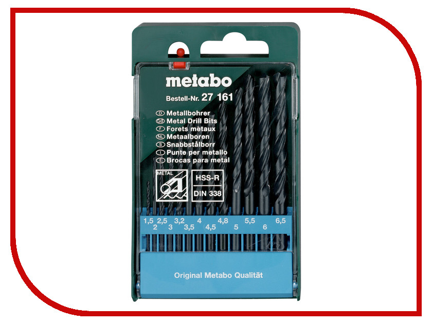 

Сверло Metabo HSS-R по металлу 1.5-6.5mm 13шт 627161000