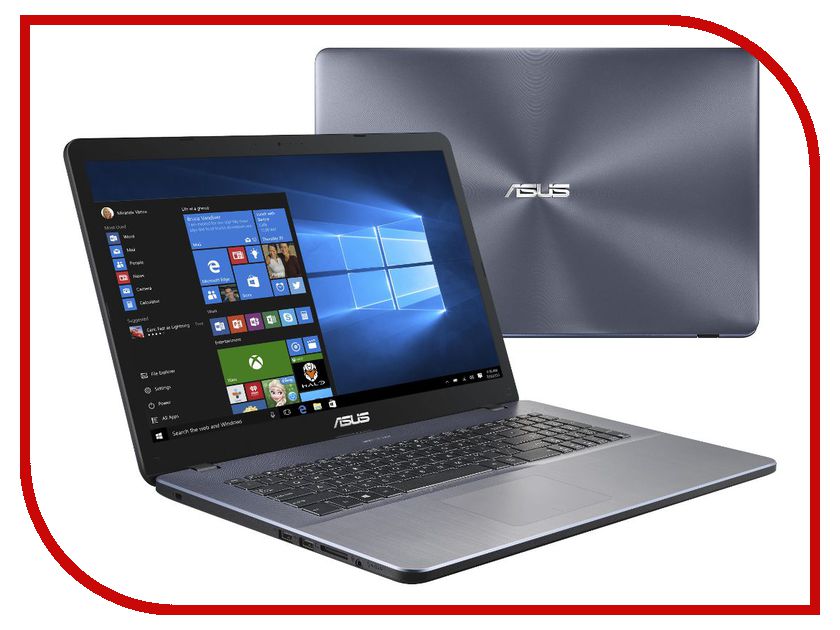 фото Ноутбук ASUS X705UV-BX226T 90NB0EW2-M02460 (Intel Core i3-6006U 2.0 GHz/8192Mb/1000Gb/No ODD/nVidia GeForce 920MX 2048Mb/Wi-Fi/Bluetooth/Cam/17.3/1600x900/Windows 10 64-bit)