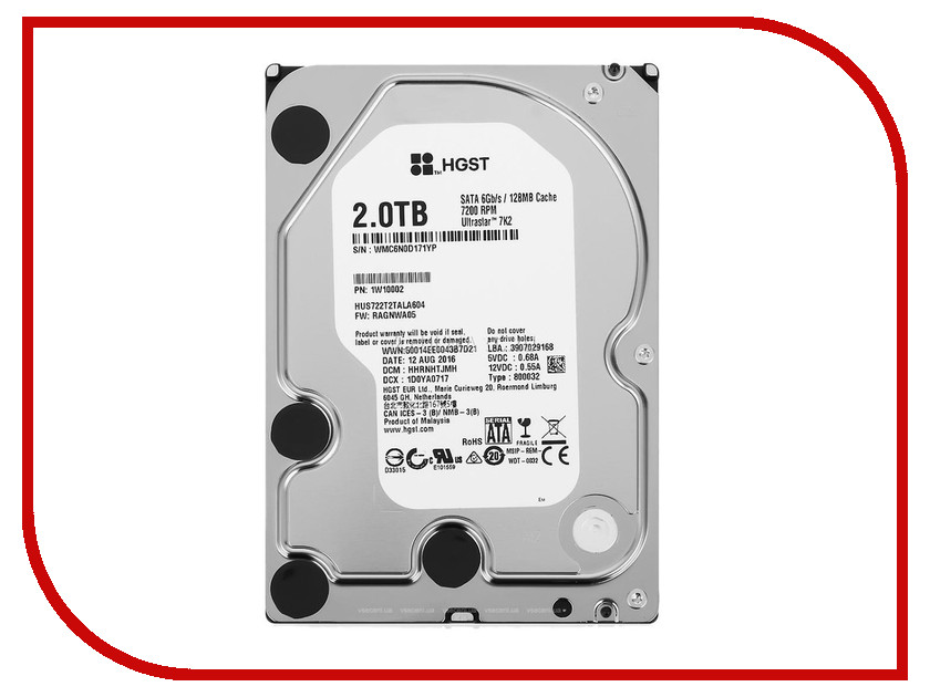 

Жесткий диск 2Tb - HGST Ultrastar 7K2 HUS722T2TALA604 / 1W10002, HUS722T2TALA604 / 1W10002