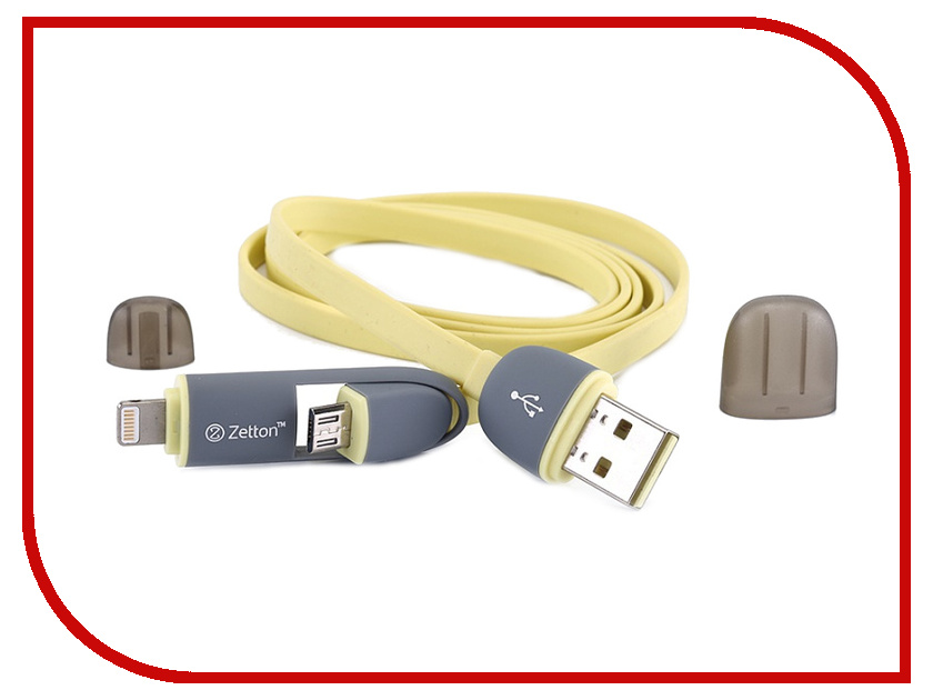 

Аксессуар Zetton Lightning 8 pin to Micro USB Yellow ZTLSUSB2IN1BY