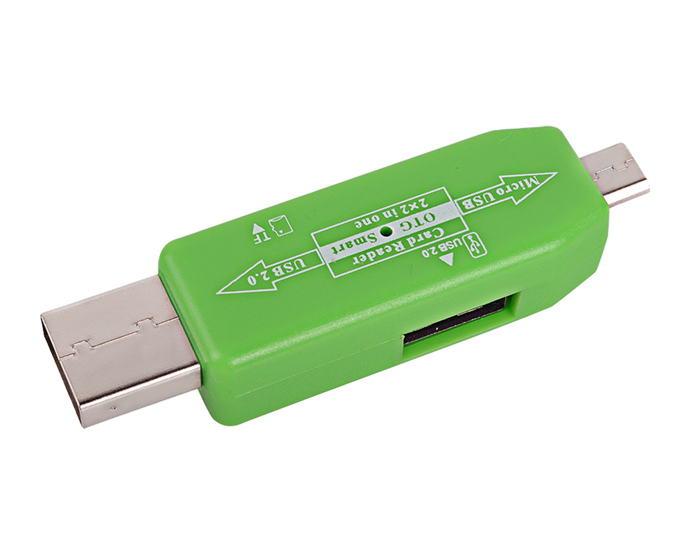 фото Карт-ридер Liberty Project USB/Micro USB OTG - Micro SD/USB Green R0007633