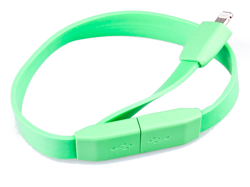 Аксессуар Liberty Project Кабель Браслет USB - Lightning Green SM001777