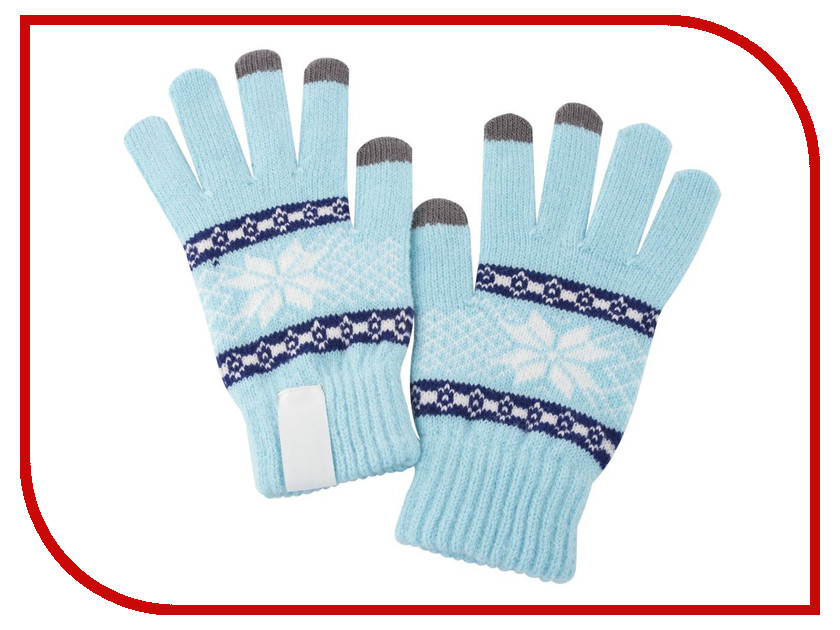 фото Теплые перчатки для сенсорных дисплеев Проект 111 Snowflake Light Blue 2794.44