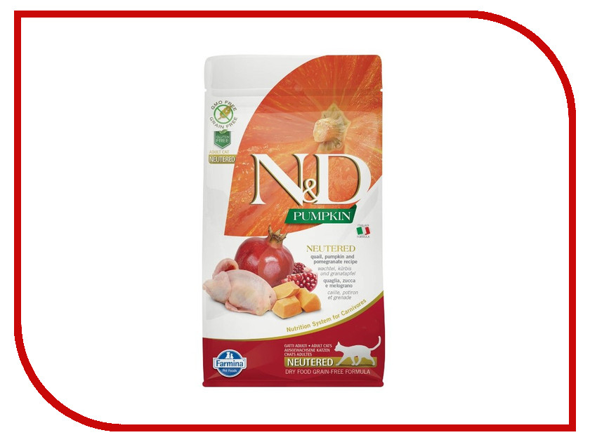 

Корм Farmina N&D Grain-Free Feline Pumpkin Neutered Quail 300g для стерилизованных кошек